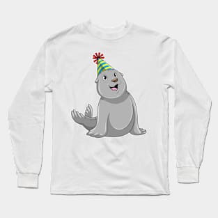 Seal with Party hat Party Long Sleeve T-Shirt